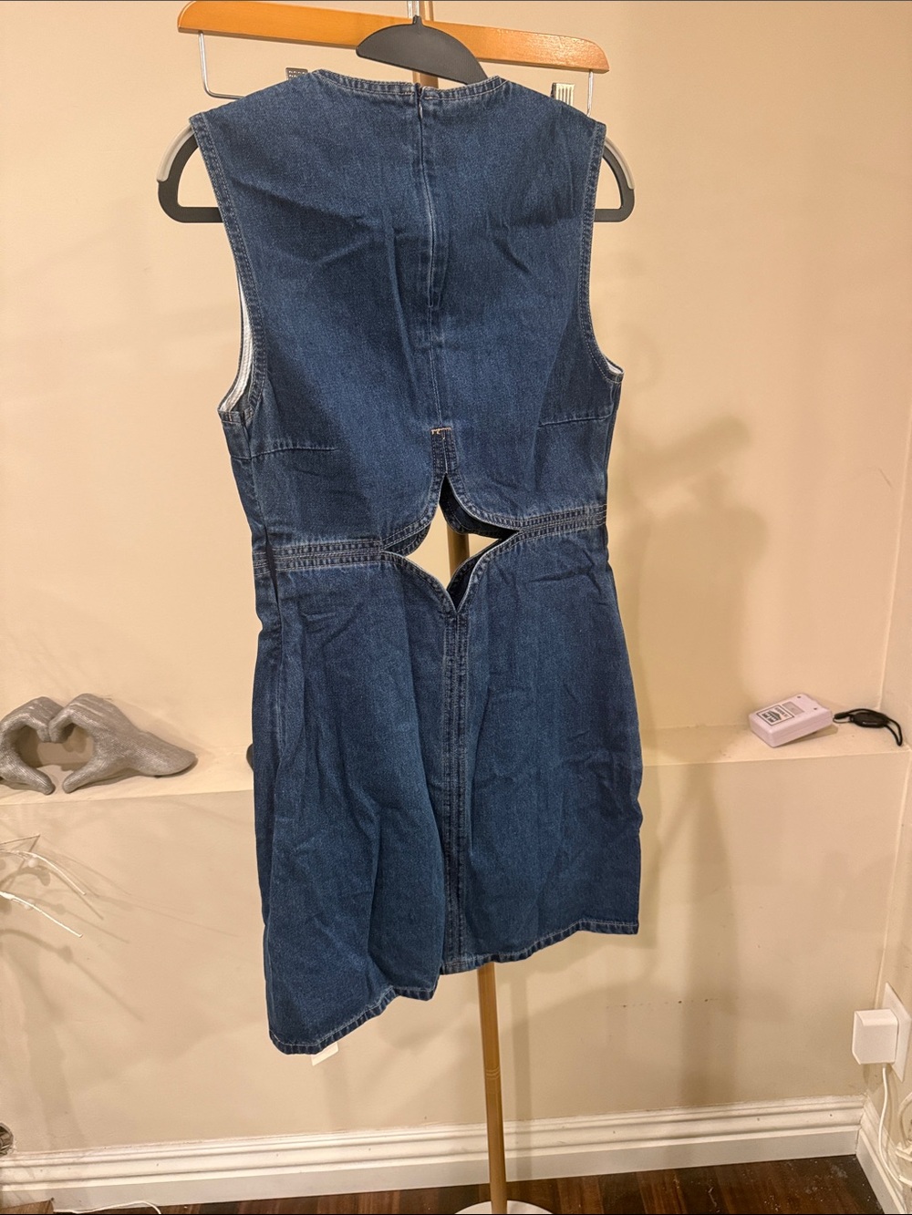 Commense Dark Blue Denim Cutout Mini Dress - Picture 4 of 6